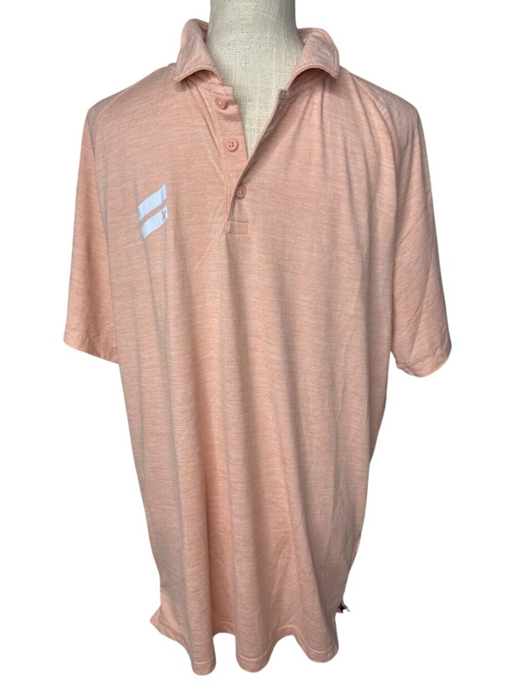 Hurley Mens Peach Polo Shirt Size L